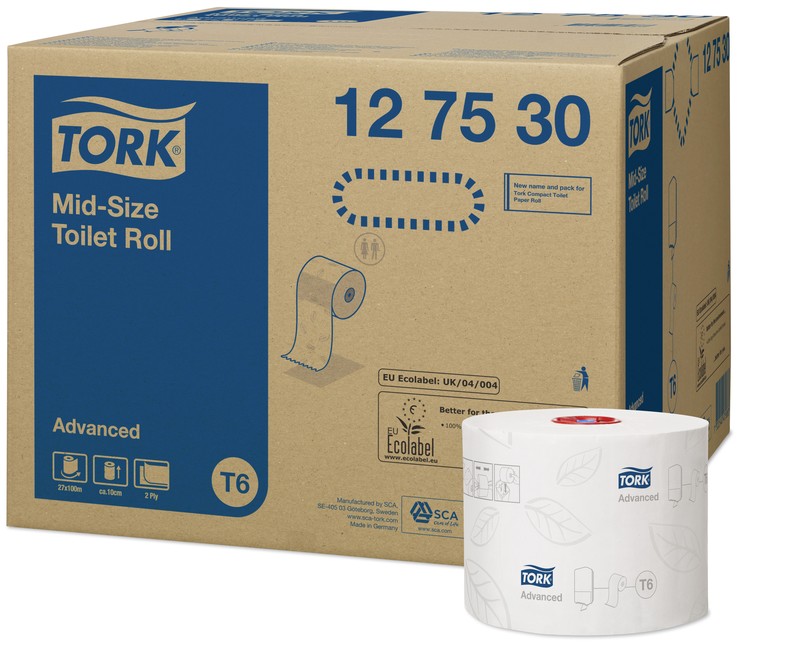 Tork туалетная бумага Mid-size в миди-рулонах, 100 м/9,9